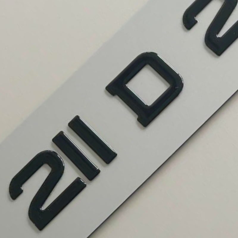 Load image into Gallery viewer, 50mm Black Gel Number Plate - Foxy Plates

